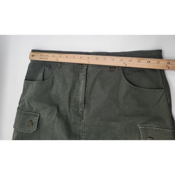 WILD FABLE Army Green Cargo Skirt Faded Raw Hem Mini SZ LG - Picture 6 of 6
